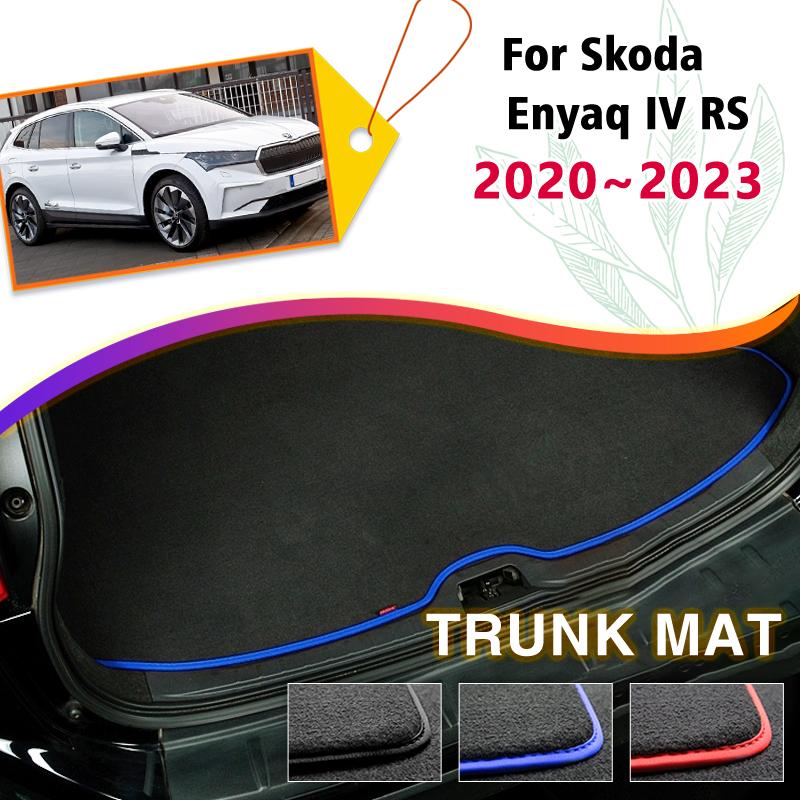 Rear Trunk Mats For Skoda Enyaq IV RS 2020 2021 2022 2023 Boot Cargo Liner Tray Trunk Luggage Floor Carpet Pads Auto Accessories