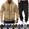 Men'S Hoodie Multi Pocket Hooded Long Sleeved Casual Sports Two-Piece Set