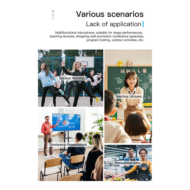 2.4GHz Wireless Lavalier Microphone Head-mounted Microphone Set with Receiver for Amplifier Voice Speaker Teaching Tour Guide