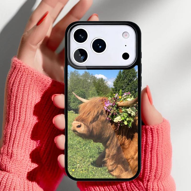 Чехол для телефона с изображениями шотландских коров для iPhone 17 16 15 14 13 Pro Max Задняя крышка для 12 11 Pro Coque