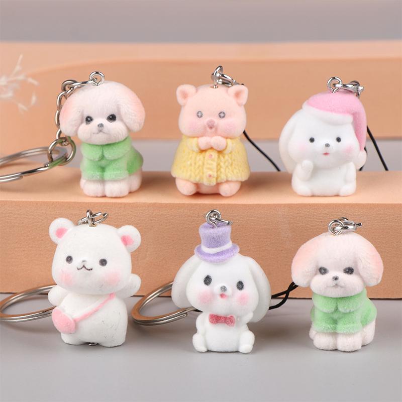 Милый брелок в виде медведя, мультяшного кролика, щенка, телефона, цепочка для наушников, чехол, кулон, шнурок, рюкзак, сумка, декор, автомобильный брелок