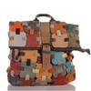 Women's Leather Backpack In Patchwork Design