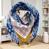 Magnetic Buckle Square Scarf Triangle Scarf for Spring Autumn Winter Neck Protection Warm Scarf