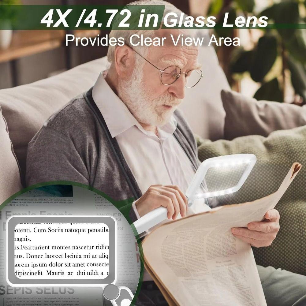 4X Magnification LED Lights Loupe 3 Lighting Modes Rechargeable Magnifier Repair Work