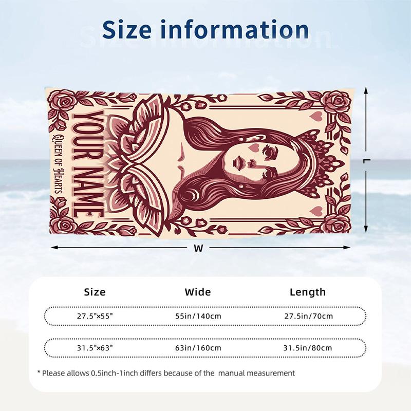 Lana Del Rey Beach Towel, Personalized Custom Name Text, Quick Dry Large Absorbent Towel For Beach Pool