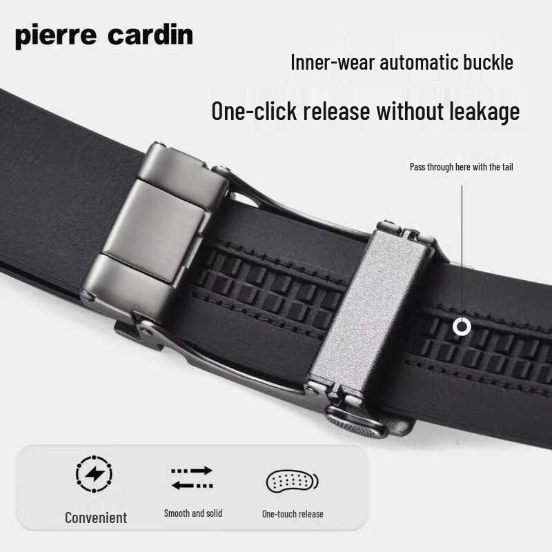 Pierre Cardin Мужской кожаный ремень с автоматической пряжкой