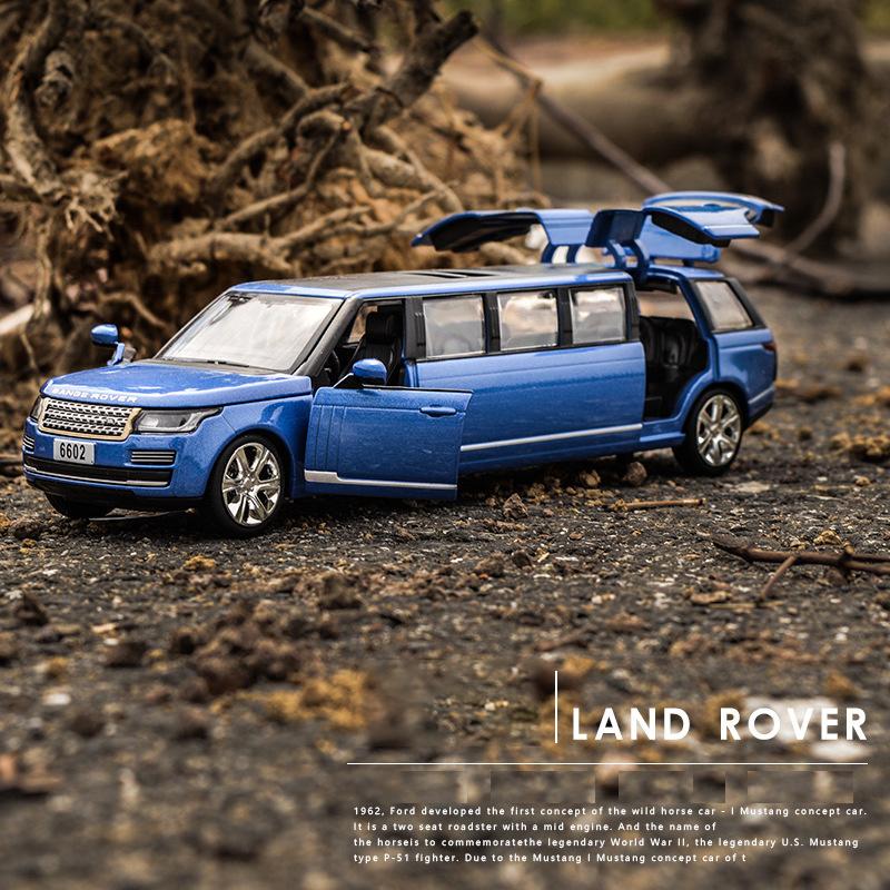 Масштаб 1/32 Land Range Rover, удлиненная литая под давлением модель автомобиля, игрушечный автомобиль со звуком и светом для детей, коллекция подарков для мальчиков и девочек
