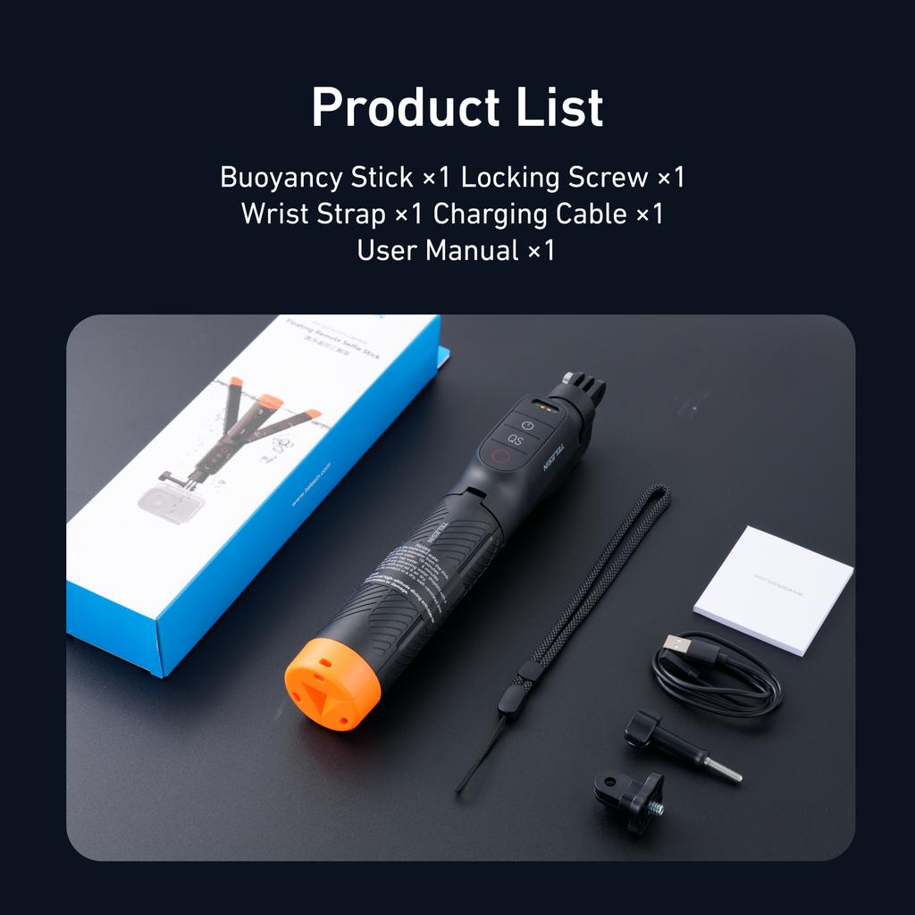 TELESIN Waterproof Bluetooth Floating Selfie Stick Tripod for DJI Osmo Action 6 5 Pro 4 15M Diving Stick 3-in-1 Hand Grip Tripod 7