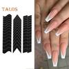 6Pcs Nail Art Stencil Stickers French Line DIY Manicure Tools Stencil Stickers for Creative Wavy Oblique Spray Designs