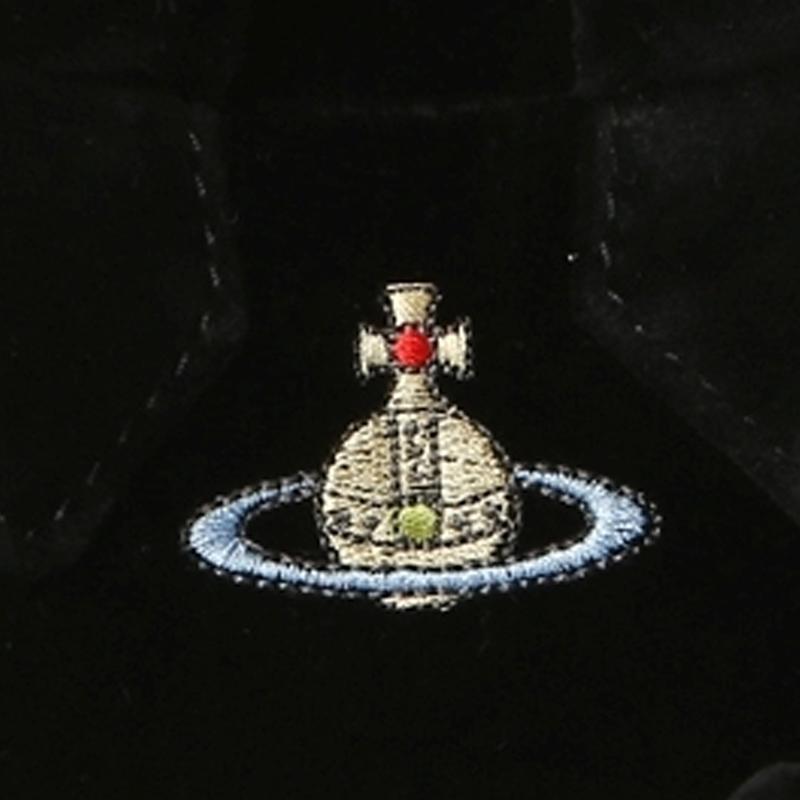 VIVIENNE WESTWOOD Архивный логотип Ясмин, вышитый, металлическая цепочка, хлопковый модал, сумка-тоут на плечо, кросс-боди, мини-сумки женские, черный 45030010W00BXN405PF