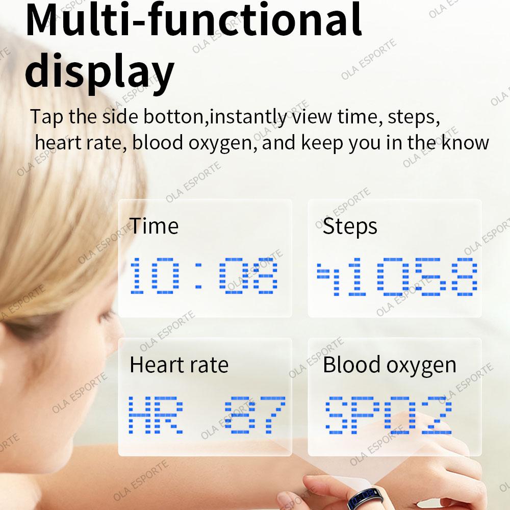 2026 Call Reminder Smart Ring Display Screen Touch,Tasbih Counter,Health Manager,5ATM Waterproof Multi Sport Mode Men Women R11C 1