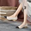 Модная женская обувь на танкетке, вязаная обувь с увеличением высоты, летняя новинка, с острым носком, повседневная обувь-лоферы слипоны, удобная обувь, женская дышащая обувь для ходьбы