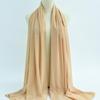 Women's Solid Color Pearl Chiffon Bubble Scarf, Long Silk Headscarf, 70x180cm, Middle Eastern Style