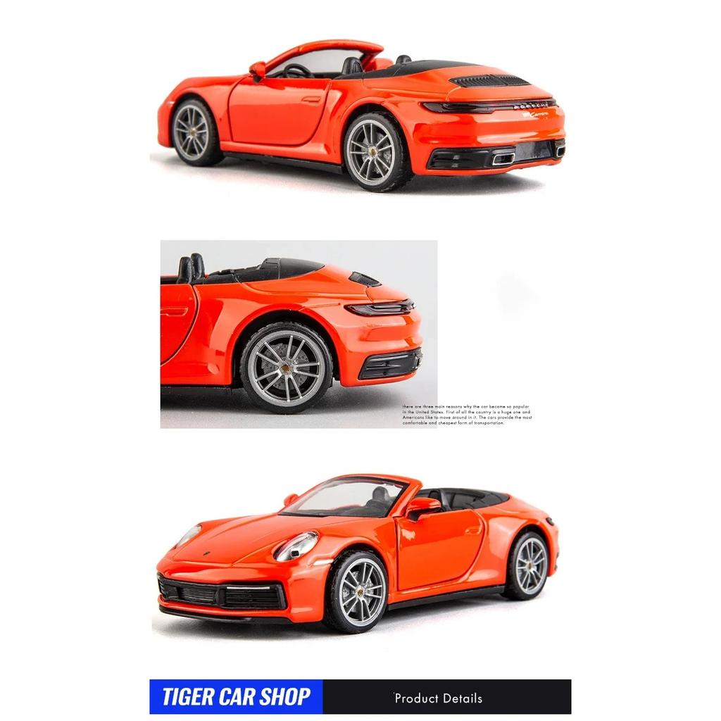 1/32 Porsche 911 Carrera Supercar литая модель игрушечного автомобиля со звуком и светом для детей