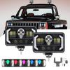 4x6 60W RGB Skull LED Headlight DRL Hi-Lo Beam Optical Projector Lens Motorcycle Motos 12-60V for Jeep Wrangler JK Cherokee XJ