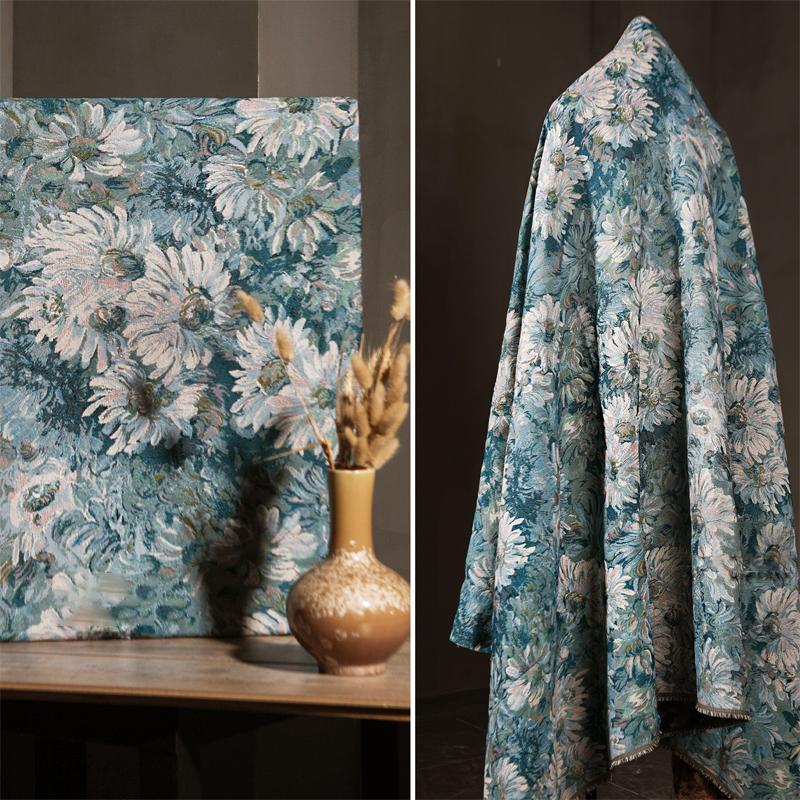 50*150 см ретро литературный подсолнух жаккардовые художественные ткани для самостоятельного шитья скатерти платья одежды фон декор лоскутное полотно