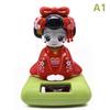 Solar Powered Japanese-Style Doll Car Ornament Kimono Girl Shaking Head Nod Head Cartoon Doll Dashboard Cute Car Decor