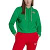 Adidas Originals FW22 Trefoil Print Zip Hoodie With Drawstring Long Sleeves Women Tops Green IB2047