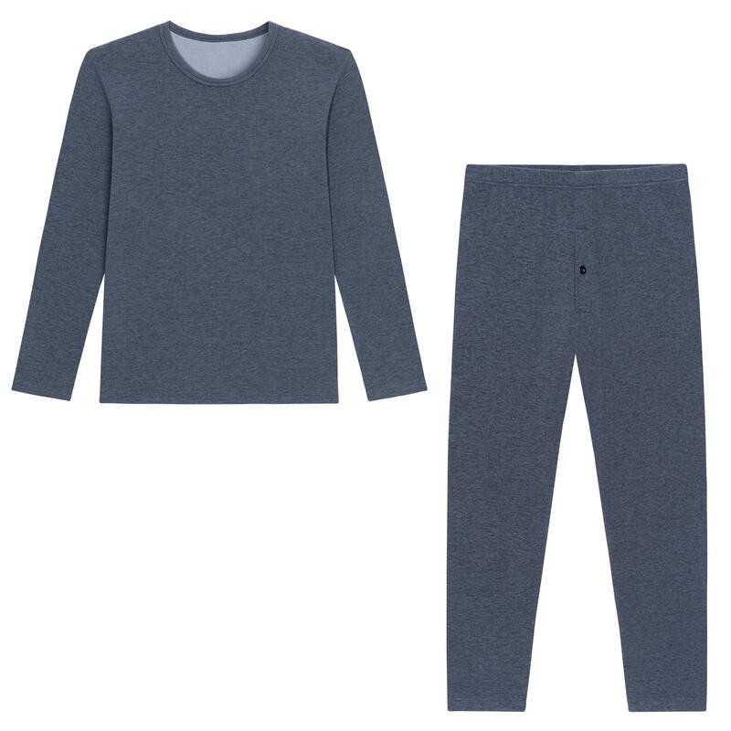 Tongniu Men's Thermal Underwear Set - Soft Fleece Crew Neck