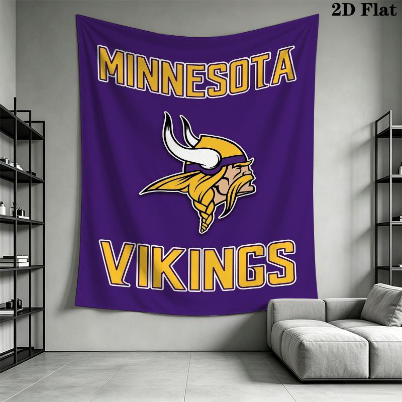 Minnesota Vikings Wall Tapestry Aesthetic Wall Hanging Printed Fabric Blanket Decorative Tapestries for Bedroom Living Room Home Decor