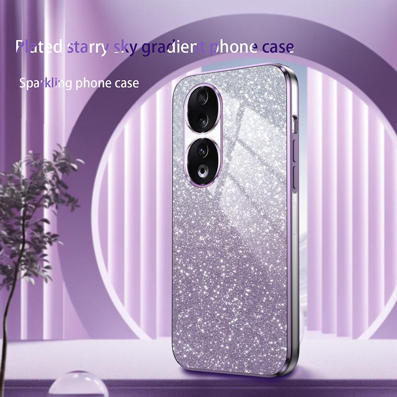 Роскошный гальванизированный чехол с блестками для Huawei Honor 90 для Honor 90 Pro Противоударный мягкий ТПУ бампер Прозрачная задняя крышка для телефона