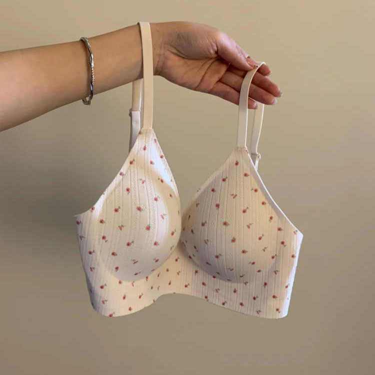 Женский летний милый цветочный бесшовный бюстгальтер пуш-ап с эффектом «обнаженной кожи», мягкая поддержка, защита от провисания, контроль боковых косточек, нижнее белье
