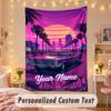 Custom Personalized Tapestry,GTA Print Custom Name Text Wall Art Hanging for Bedroom