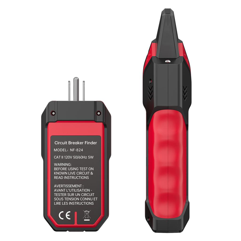Hot selling NF-824 Circuit Breaker Finder with LCD Display, NCV Tester& Flashlight, Voltage Tester with Integrated GFCI Outlet