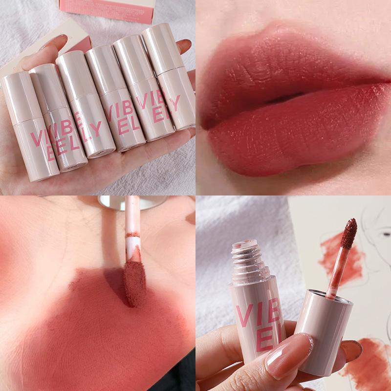VIBELY Small Chubby Dun Velvet Matte Matte Lip Slime Burst Students Affordable Lip Glaze Lipstick