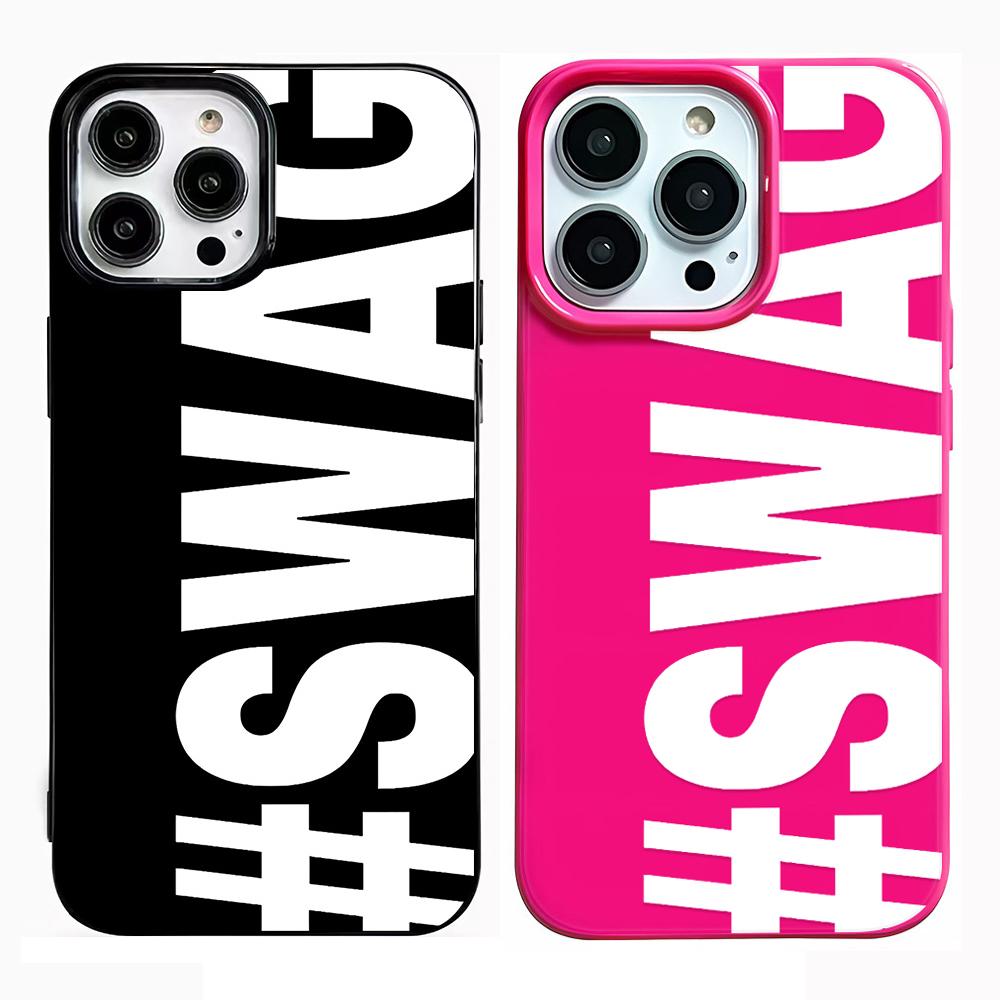 Креативный чехол для телефона с буквами SWAG для iPhone 17 16 15 14 13 12 11 Air Pro Max X XS XR XSMax 7 8 Plus PC Cover Funda Capa Coque