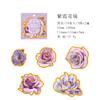 10-Sheet Vintage Gold-Foil Flower Sticker Pack, Retro Hot-Stamped Floral Designs for Journal Embellishment & Scrapbooking