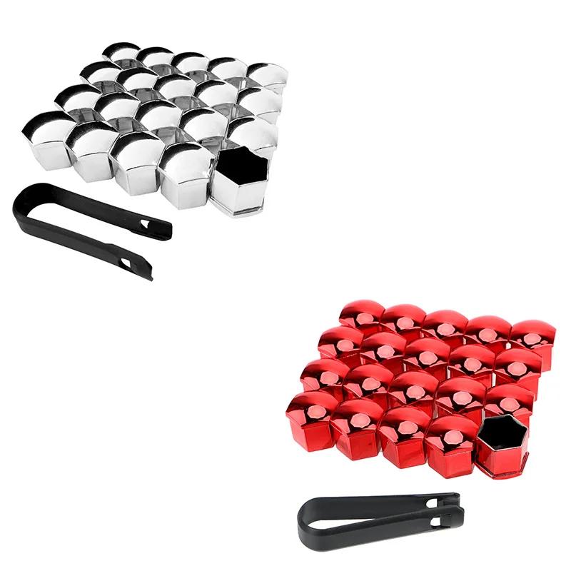 20/40/60pc 17/19/21mm Car Wheel Nut Caps Protection Covers Caps Auto Hub Screw Cover Black Car Tire Bolt Nut Cap Tyre Decoration