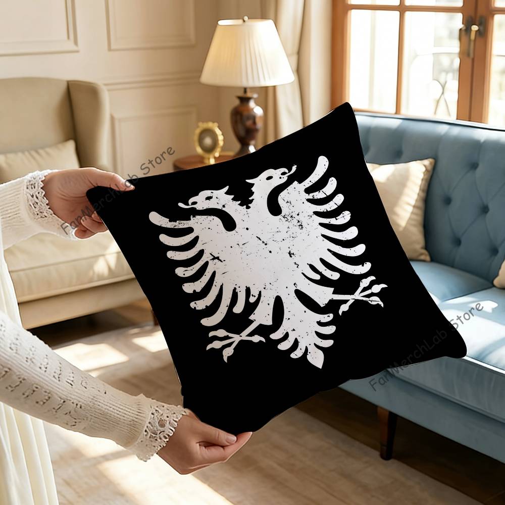 Illyrian Albania Flag Logo Cushion For Bedroom Car Coffee Shop Room and Living Room Sofa Decorative Pillow Cover Case