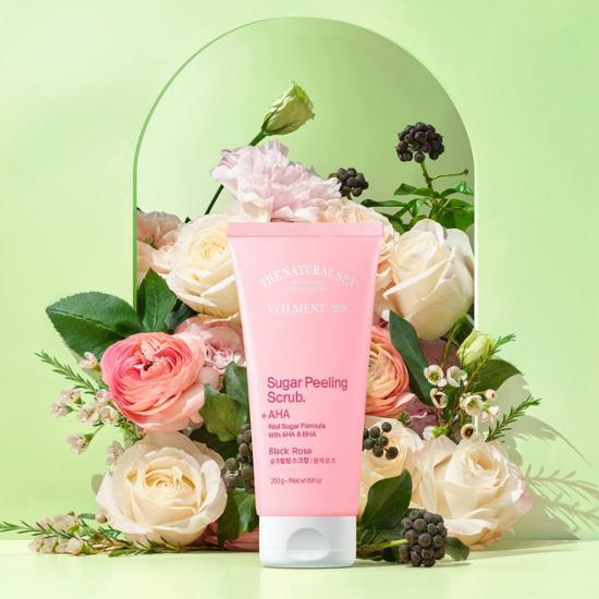 VEILMENT Сахарный пилинг-скраб 250 г 3 вида (Выберите 1) (Белая роза / Черная роза / Охлаждающая мята)