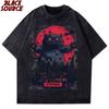 T Kawaii Cat Anime Tshirt Ramen Japanese Funny Graphic Tee Kawaii Noodle Cat Tee Shirt Women Short Sleeve Tshirt Harajuku