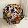 1PC puppies flowers Umbrella-8-Rib Reinforced Portable Folding Travel Suitable for All Seasons Outdoor Daily Use Is an Ideal Choice  -K0388