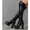 Модные женские водонепроницаемые сапоги выше колена на платформе и высоком каблуке, эластичные, без застежек, в стиле T-Stage Catwalk.