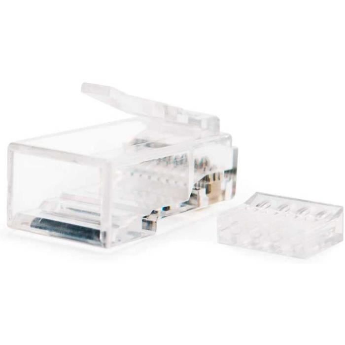 OCIODUAL Nanocable 10.21.0201-50 Cat.6 Connecteur RJ45 50 Pcs avec Guide Fiche Prise Fiches Prises Connecteurs Ethernet LAN