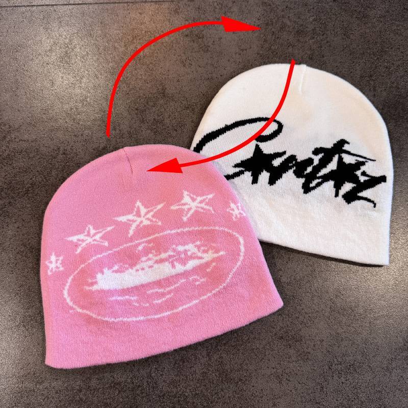 Acrylic Knitted Warm Hat Men Women Letter Print Cold Season Headgear Fall Winter