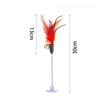 Swinging Spring Feather Cat Teaser with Suction Cup, Interactive Cat Toy with Sounding Bell, Teaser Wand Toys