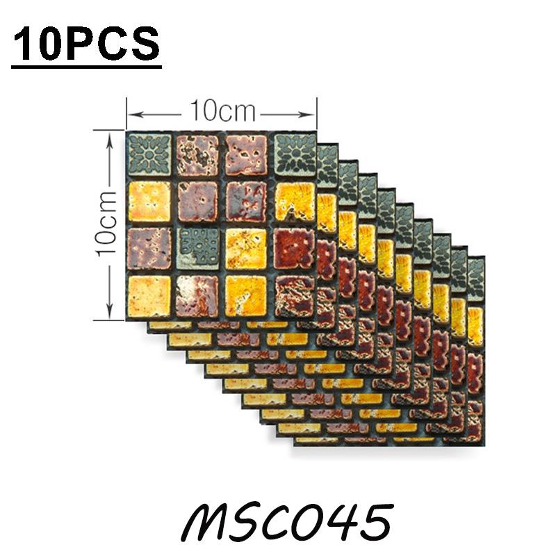 10см*10см/10шт 3D Мозаичная Самоклеящаяся Плитка Толстые Водонепроницаемые Обои Наклейки на Пол Сделай Сам Дом Кухня Ванная Декор