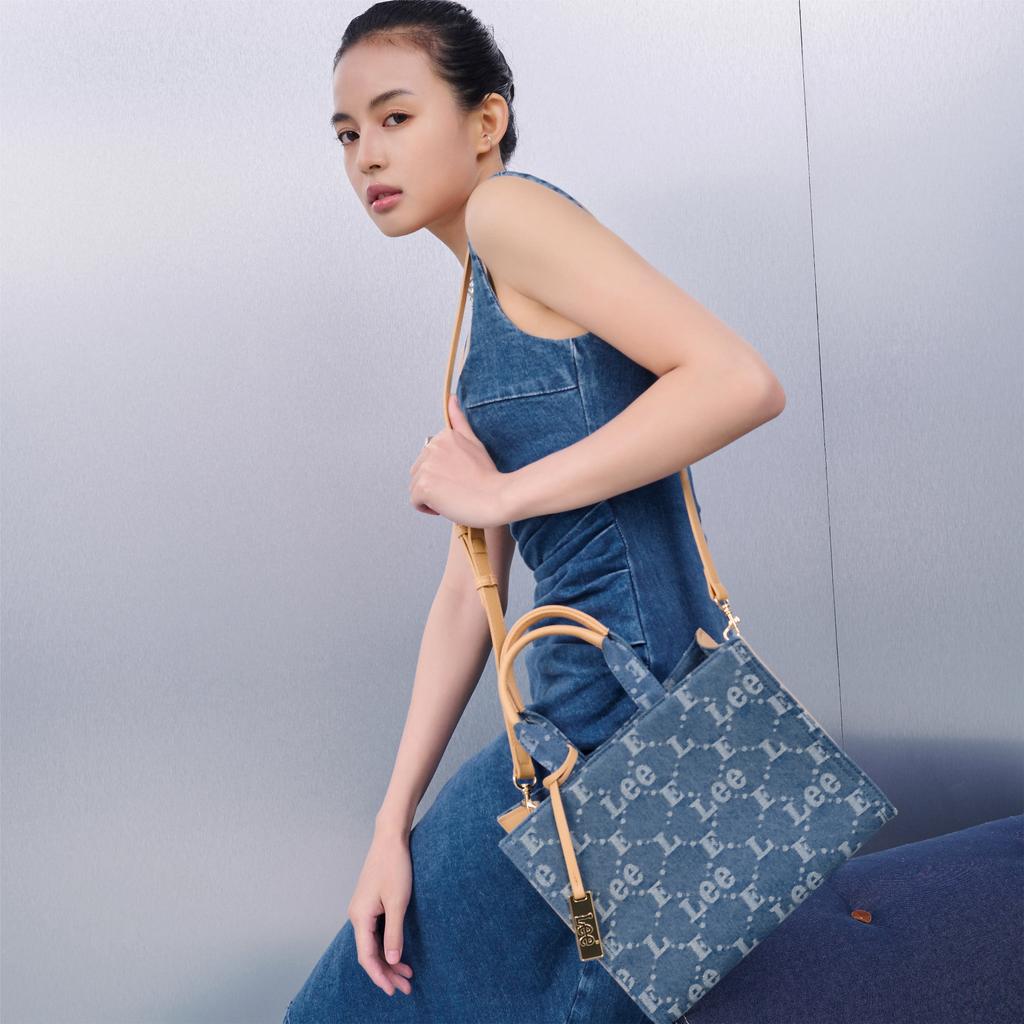 New Lee Fabric Tote Bag, Crossbody Bag, Shoulder Bag, Handbag Small Women's Denim Blue LE240004M-503