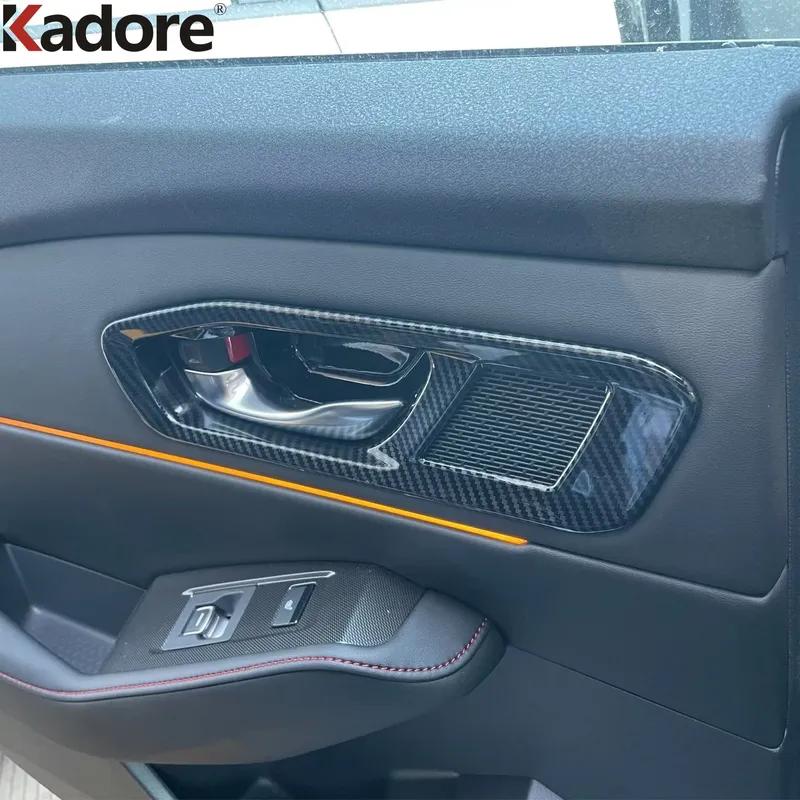 For Honda Accord Sedan 2024 Carbon Fiber Car ide Inner Door Handle Bowl Cover Molding Trim Interior Accessories