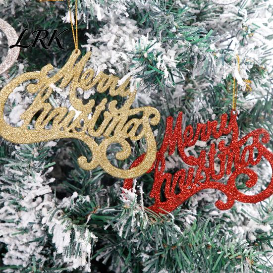 Легкие Новогодние Украшения для Елки, Надпись 'Merry Christmas' для Елки, Блестящие Пластиковые Подвесные Сезонные Декоративные Аксессуары, Сверкающие