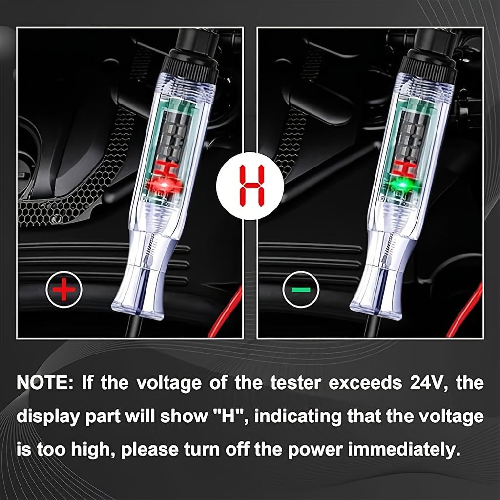 Automotive LCD Display Electric Circuit Tester 3-48V DC Car Electrical System Tester Auto Circuit Tester Vehicle Diagnostic Tool