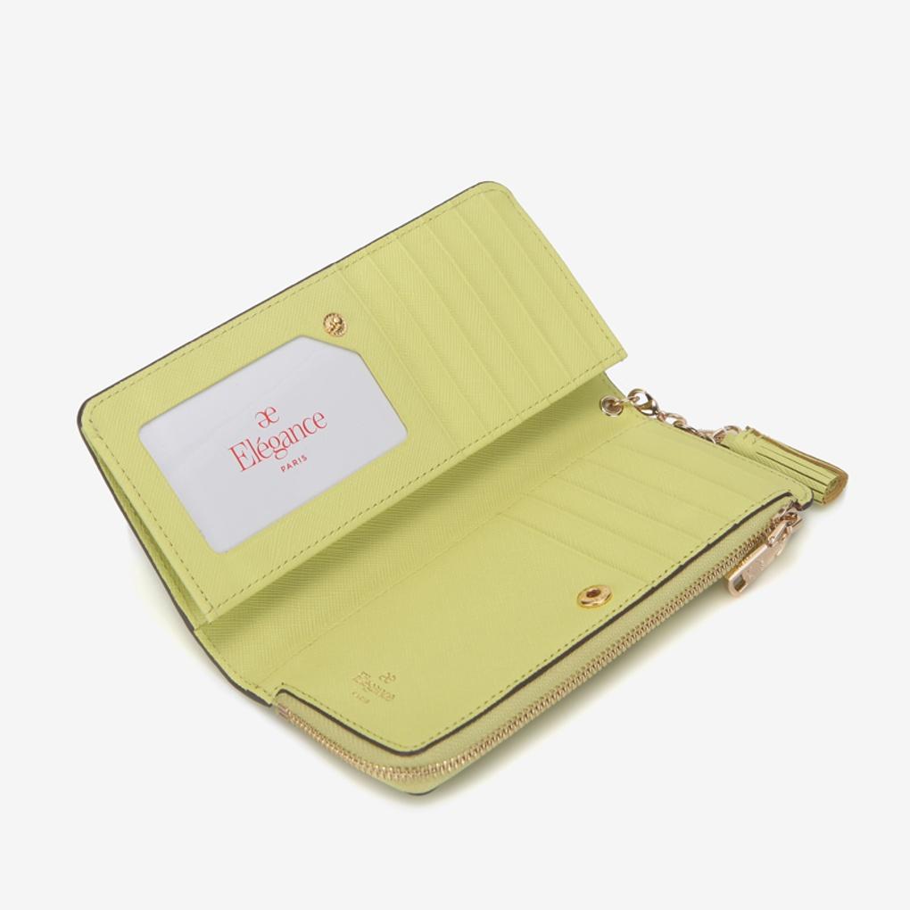 ELEGANCE PARIS Cowhide 2-fold Long Wallet BOSW02GY