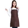 Women Solid Cooking Kitchen Apron Bib Pocket Aprons Cotton Blend Polyester Restaurant Apron