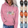 Women's Fashion Casual Long Sleeve Halloween Printed Hooded Sweatshirt