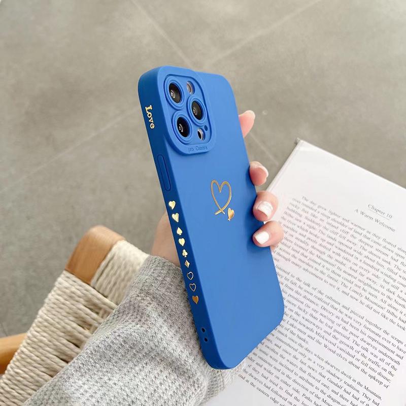 Матовый силиконовый чехол для телефона Love Heart для iPhone 11 12 13 14 15 Pro Max XS X XR 7 8 15 Plus SE 2020, защитная крышка объектива камеры