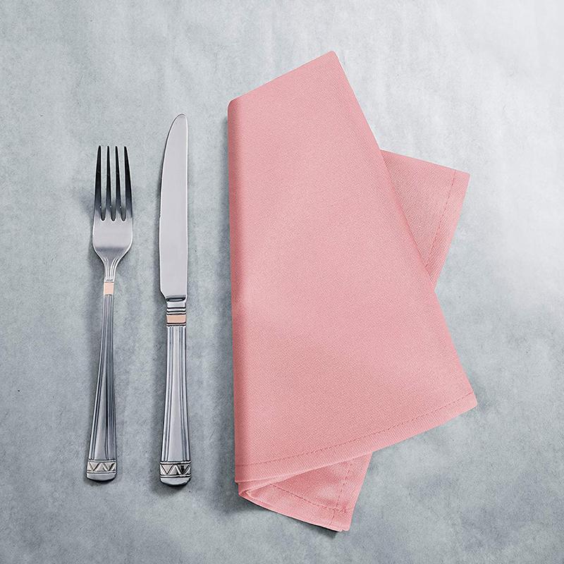 Polyester Hemstitching Pink Napkins for Wedding Banquet Serving Napkins Restaurant Hotel Personal Napkin for Dinner Table Decor